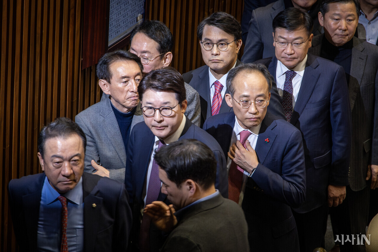 2024년 12월7일 추경호를 비롯한 국민의힘 의원 105명은 윤석열 탄핵소추안 표결에 불참했다. ⓒ시사IN 박미소