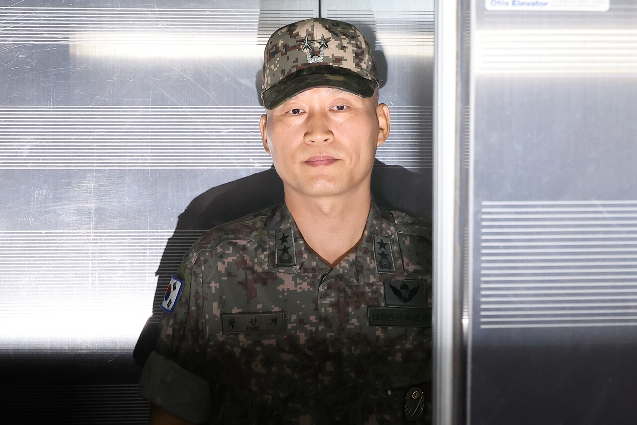 7월30일 이종섭 전 국방부 장관의 비서실장 역할을 하던 박진희 전 군사보좌관(소장)이 채 상병 특검 조사에 출석하고 있다. ⓒ연합뉴스