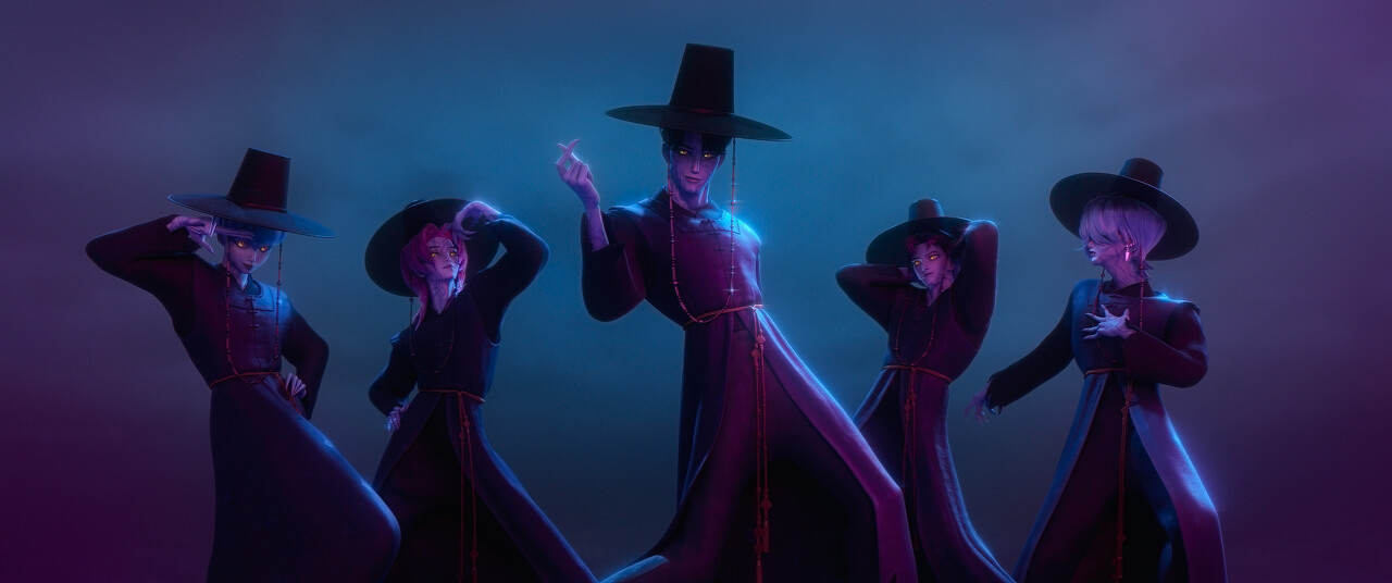 보이 그룹 사자보이즈는 저승사자에서 착안해 만든 캐릭터다. ⓒ넷플릭스 제공