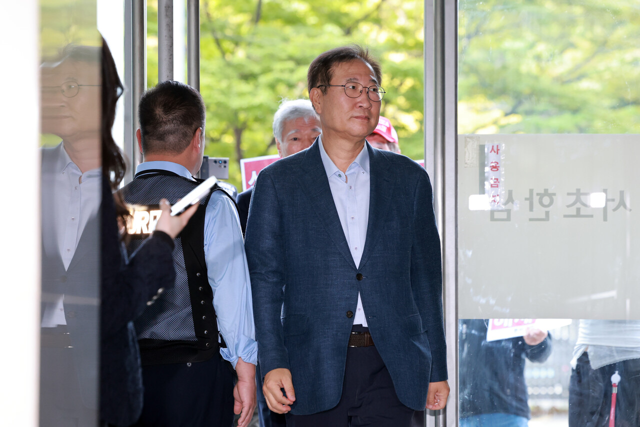 박성재 전 법무부 장관이 10월24일 서울 서초구 이명현 순직해병 특별검사팀에 피의자 신분으로 출석하고 있다. ⓒ연합뉴스