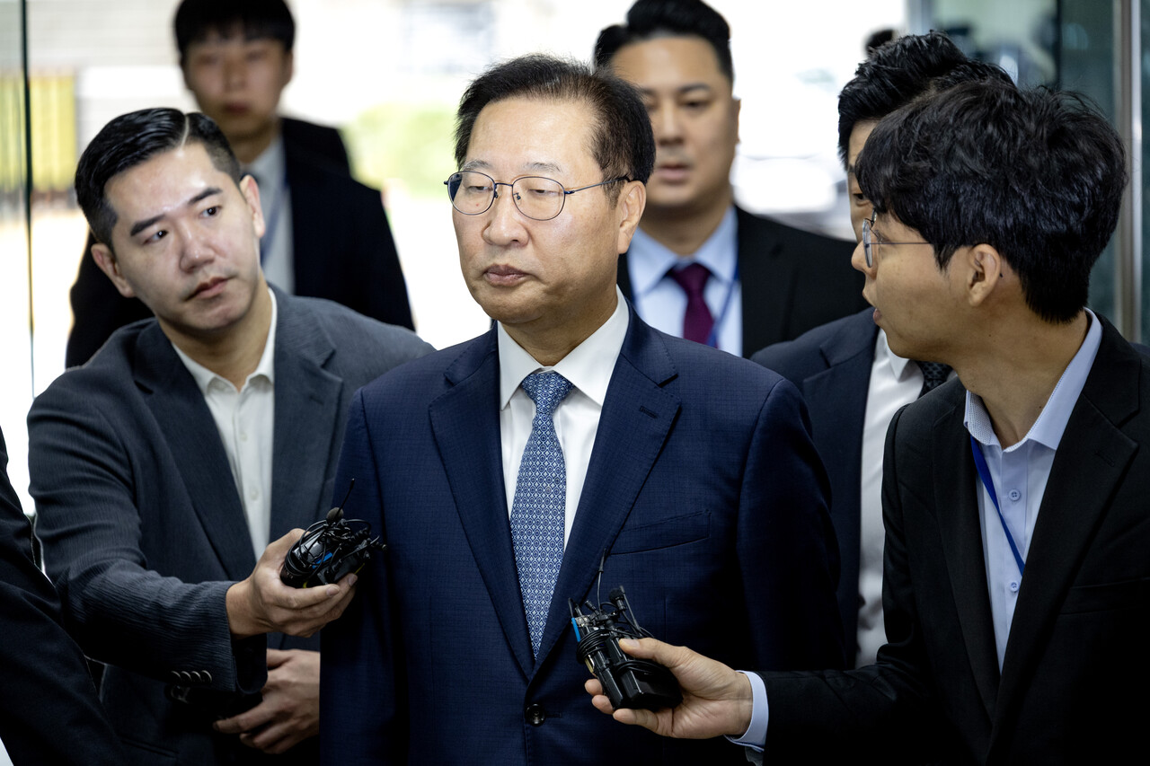 10월14일 박성재 전 법무부 장관이 영장 실질 심사를 받기 위해 서울중앙지방법원으로 들어서고 있다. ⓒ시사IN 박미소